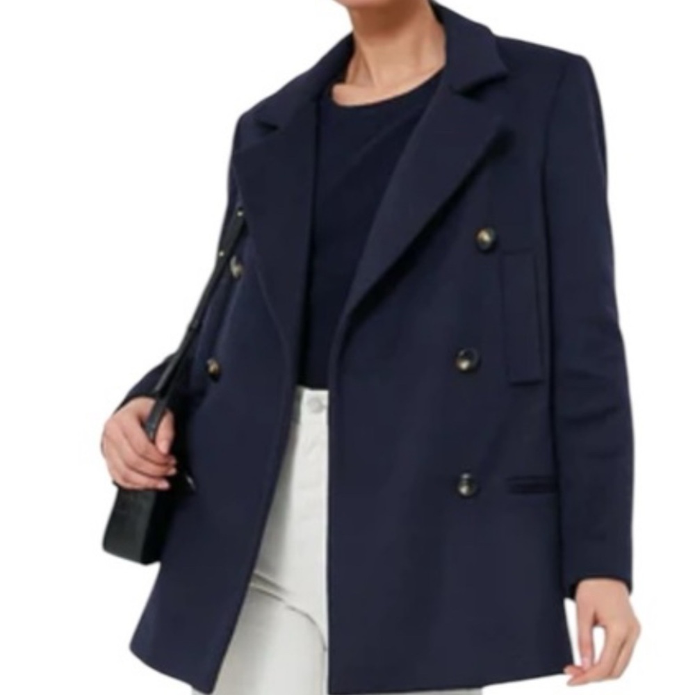 Tuckernuck Kensington classic wool jacket coat blazer size small Navy blue